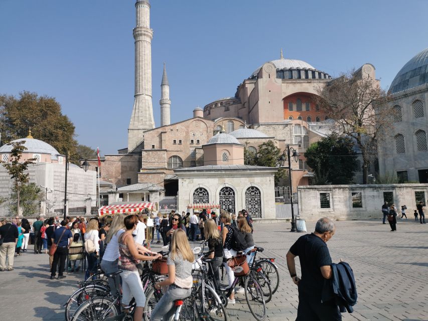 Istanbul 3-Hour Old City Tour by Bicycle - Hagia Sophia and the Basilica Cistern, seen from outside but still memorable