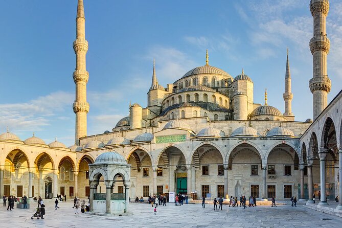 Istanbul City Tour W/ Fast Track Basilica Cistern W/ Small Group - Stop 2: The Blue Mosque’s tiles and six minarets in 45 minutes