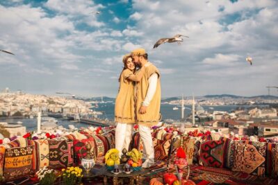 Istanbul Rooftop Photoshoot with Flying Dress - Rooftop Bosphorus Views: The Big Moment, Plus the Weather Risk