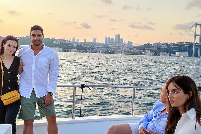 Istanbul Sunset Cruise With Luxury Yacht On Bosphorus - Bridges and fortresses: Bosphorus Bridge, Rumeli Fortress, and Fatih Sultan Mehmet Bridge