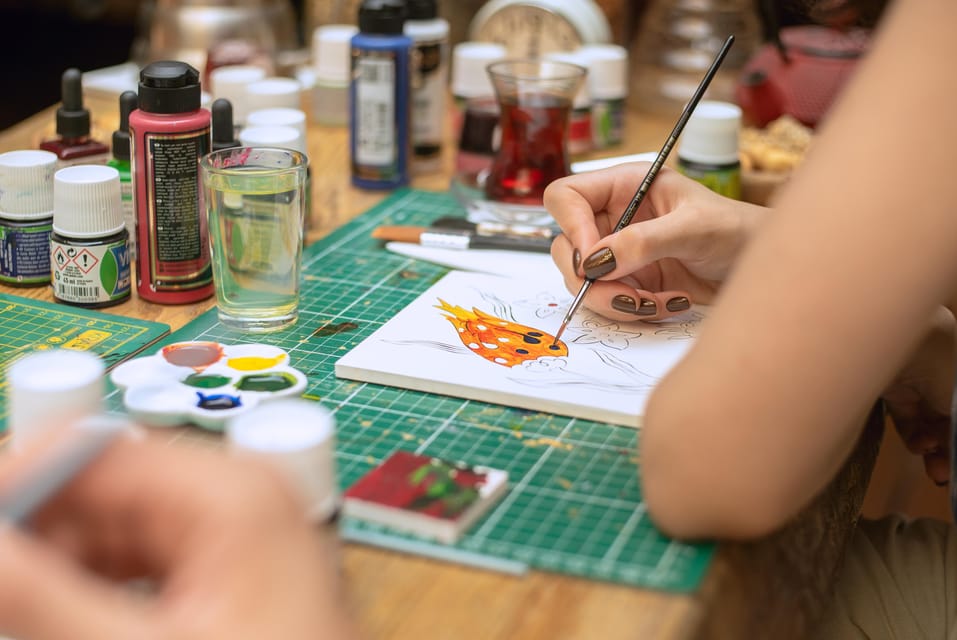 Istanbul: Turkish Tile Painting & Ceramic Workshop w/ Snacks - Guides who make the class work: Zeynep, Seyma, Isra, Mustafa