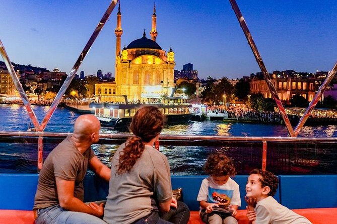 Turkish Night Tour on the Bosphorus w/Private table and pick-up - Dolmabahçe Palace from the water: Ottoman opulence at night scale